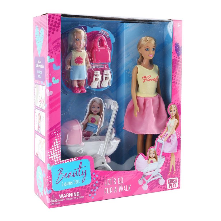 Muñeca Fashion con Coche Bebé