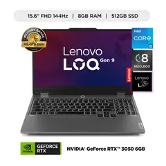 LENOVO - Laptop Lenovo LOQ Intel Core i5-12450HX 8GB RAM 512GB SSD NVIDIA RTX 3050 15.6" FHD 144 Hz