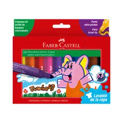 FABER CASTELL - Plumones Faber Castell Jumbo 47 Empaque 10 Und