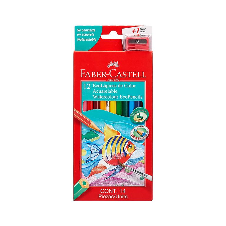 Colores Acualerables Faber Castell Ecológico Empaque 12 Und