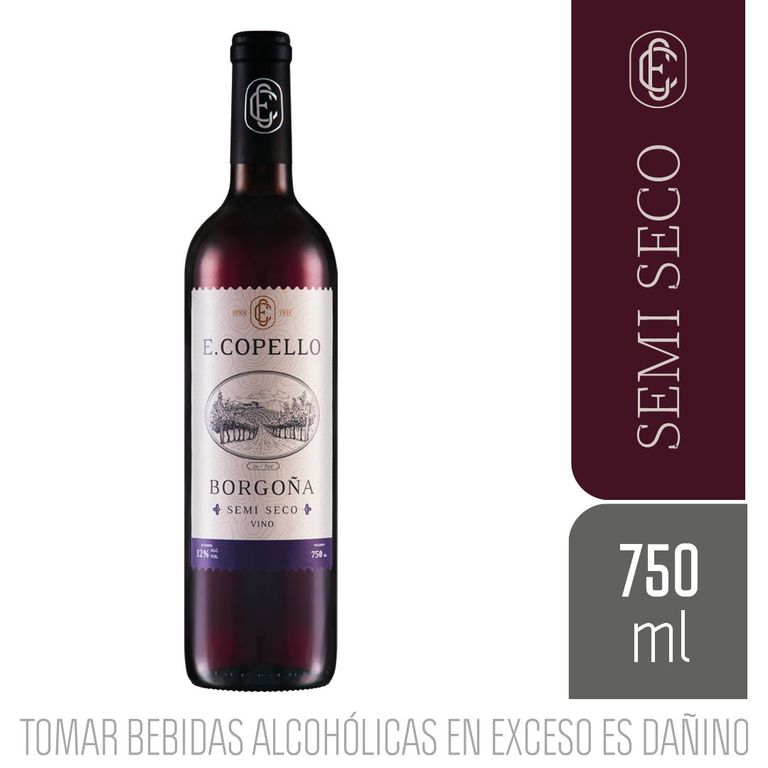 Vino E.Copello Borgoña Semi Seco Botella 750 mL