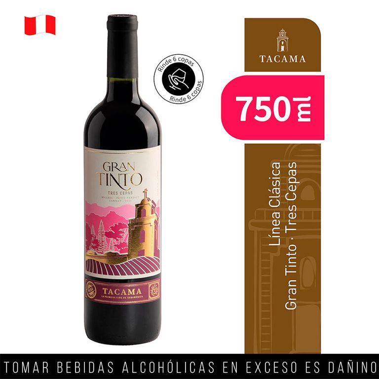 Vino Gran Tinto Tacama Botella 750 mL