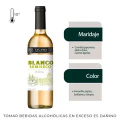 TACAMA - Vino Tacama Blanco Semi Seco Botella 750 mL