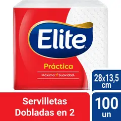 ELITE - Servilletas Dobladas En 2 Práctica Empaque 100 Und