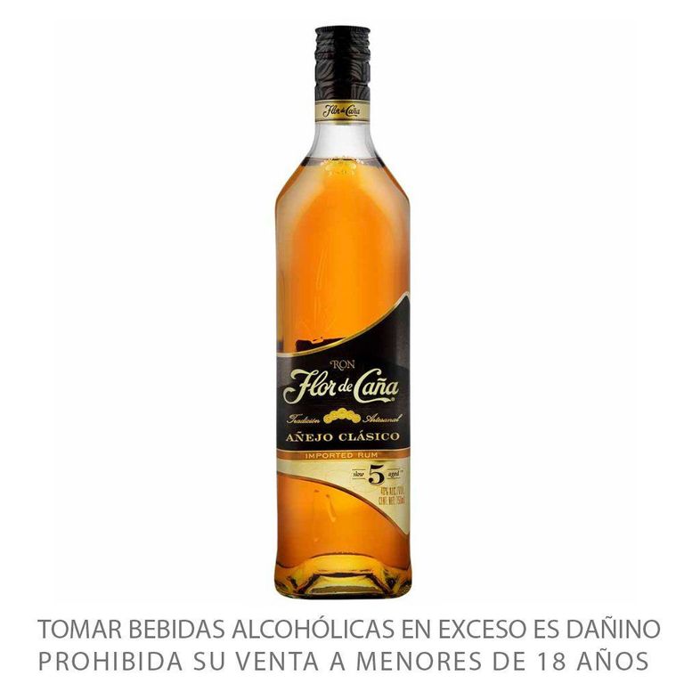 Ron Flor de Caña 5 Años Botella 750 mL