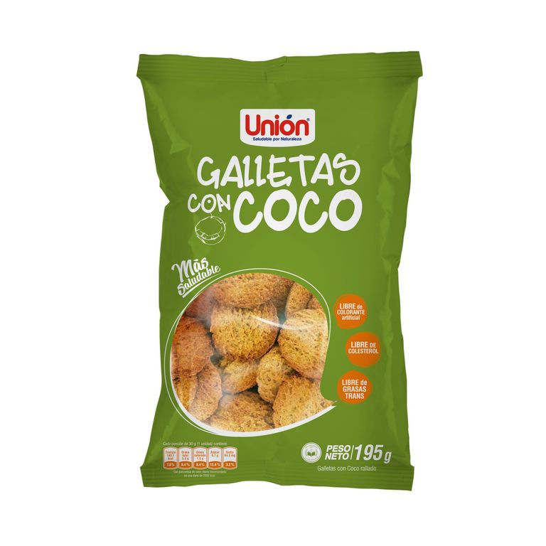 Galletas con Coco Unión Bolsa 195 g