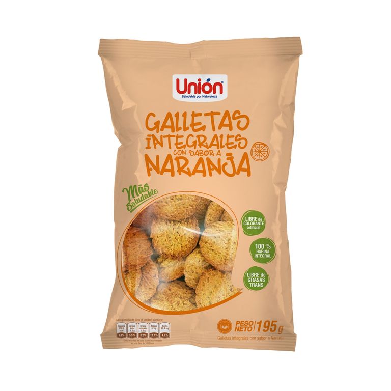 Galletas Integrales Sabor Naranja Unión Bolsa 195 g