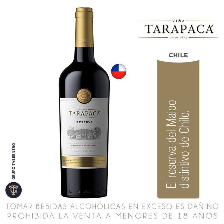 Vino Tinto Tarapacá Reserva Cabernet Sauvignon Botella 750 mL