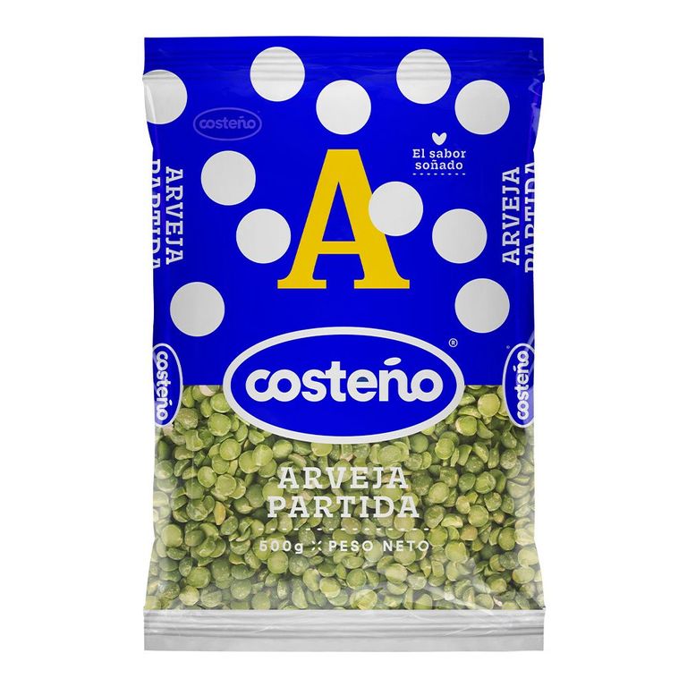 Arveja Partida Menestra Costeño Bolsa 500 g