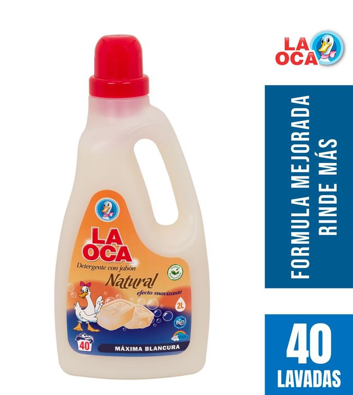 Detergente Líquido La Oca Jabón Natural Envase 2 L