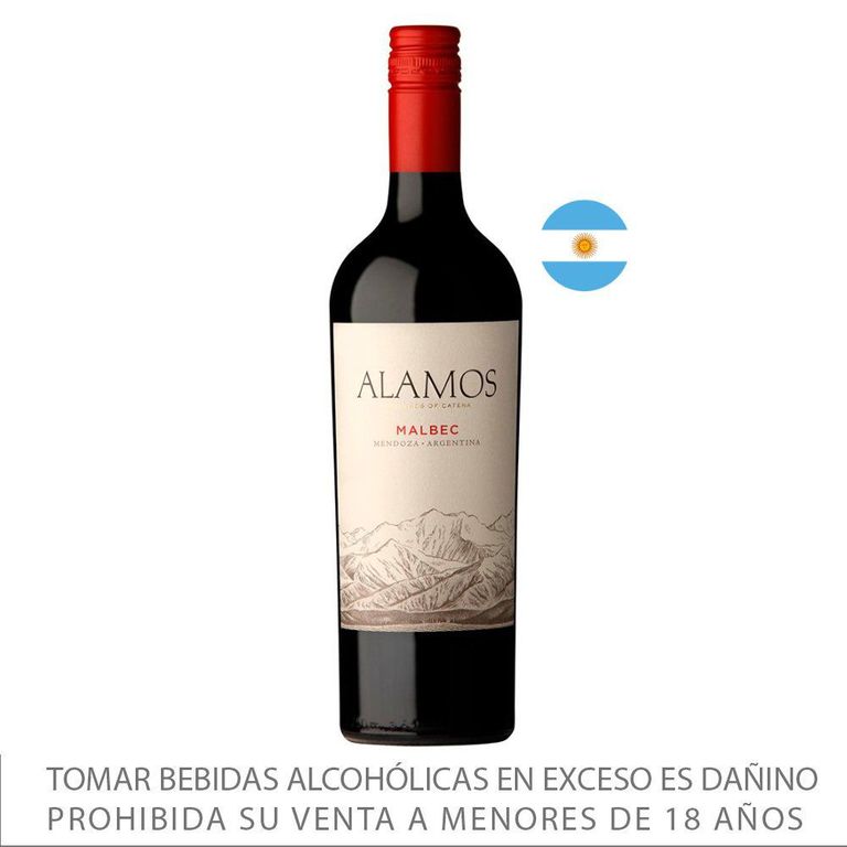 Vino Malbec Alamos 13.5° Botella 750 mL