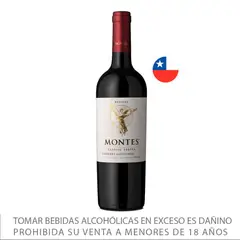 MONTES - Vino Tinto Cabernet Sauvignon Botella 750 mL