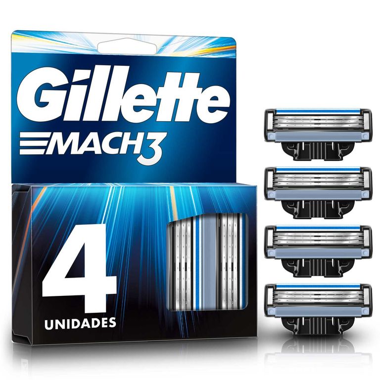 Repuesto Para Máquina De Afeitar Gillette Mach3 Con 3 Hojas Caja 4 Und