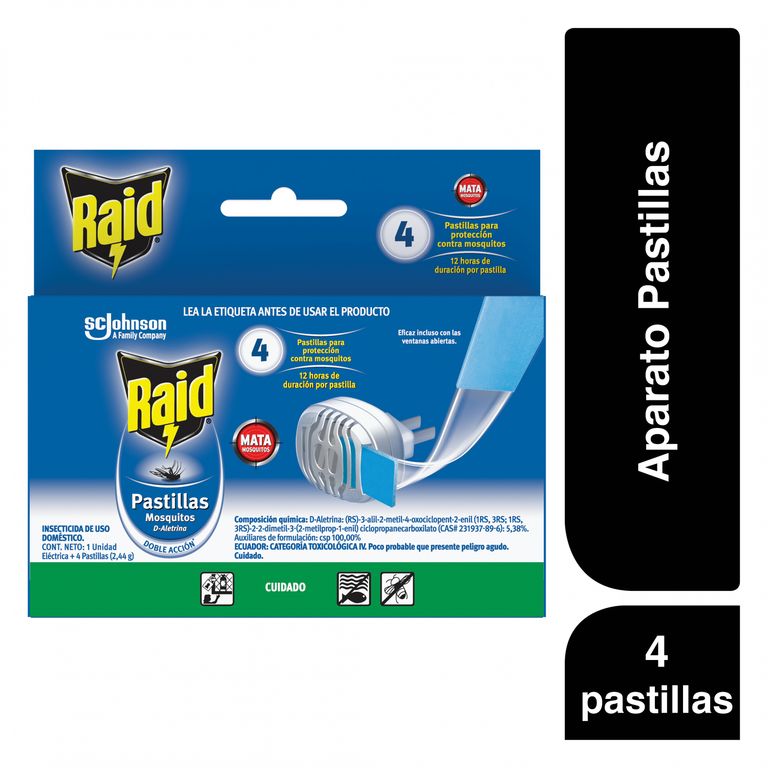 Insecticida Eléctrico Raid + 4 Pastillas