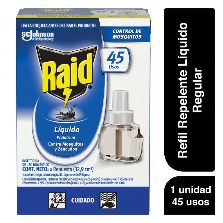 Repuesto Repelente Líquido Eléctrico Raid Envase 32.9 mL