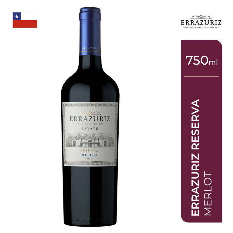 Vino Tinto Errazuriz Merlot Estate Series Botella 750 mL