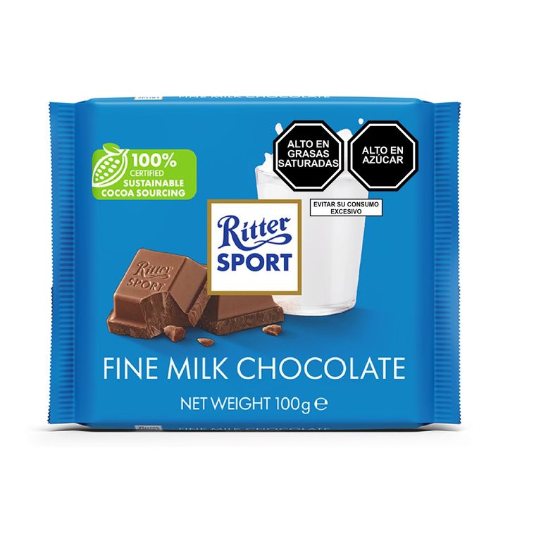 Tableta Chocolate Ritter Sport Extrafino Empaque 100 g