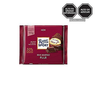 Chocolate Ritter Sport Semi Amargo Tableta 100 g