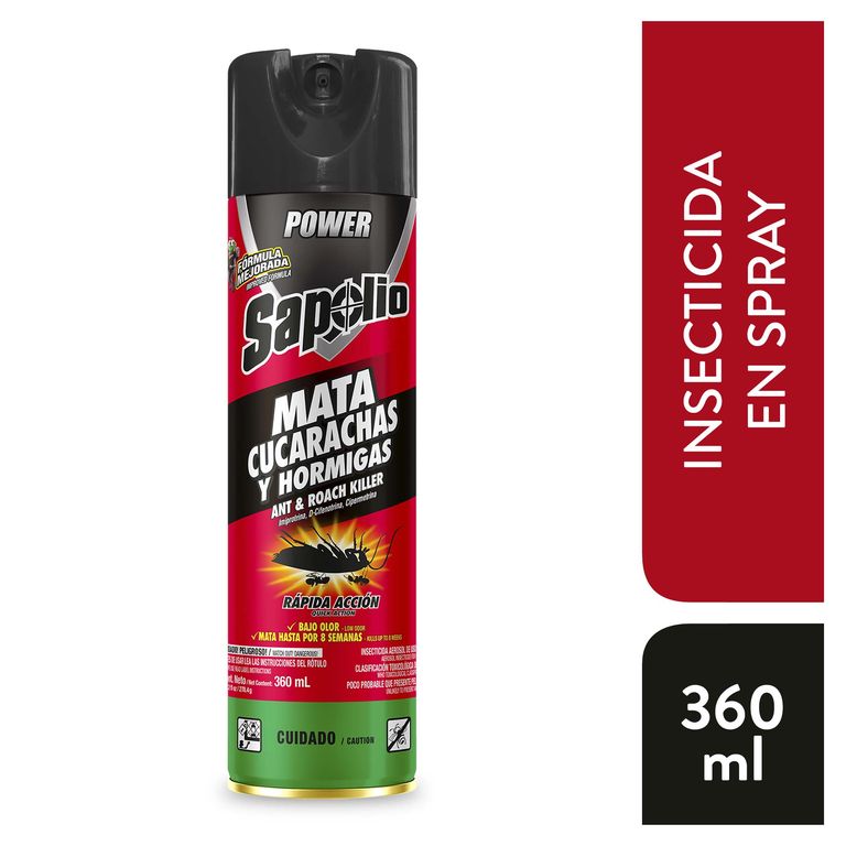 Insecticida en Spray Sapolio Mata Cucarachas Rojo Envase 360 mL