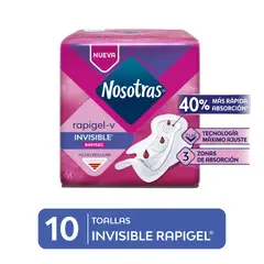 NOSOTRAS - Toallas Higiénicas Invisible Rapigel Empaque 10 Und