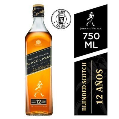 Whisky Johnnie Walker Black Label Botella 750 mL
