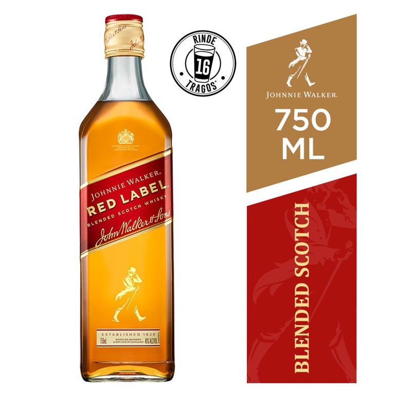 Whisky Johnnie Walker Red Label Botella 750 mL