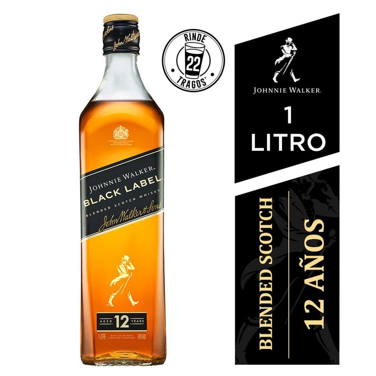 Whisky Johnnie Walker Black Label Botella 1 L