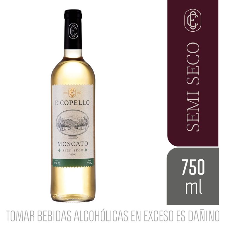 Vino E. Copello Blanco Moscato Botella 750 mL