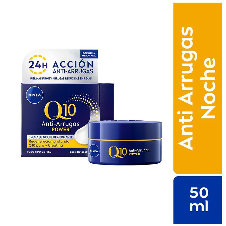 Crema Facial Nivea Visage Antiarrugas Q10 Plus Noche Envase 50 mL