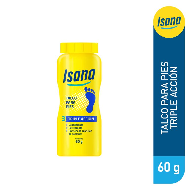 Talco Para Pies Isana Triple Acción Envase 60 g