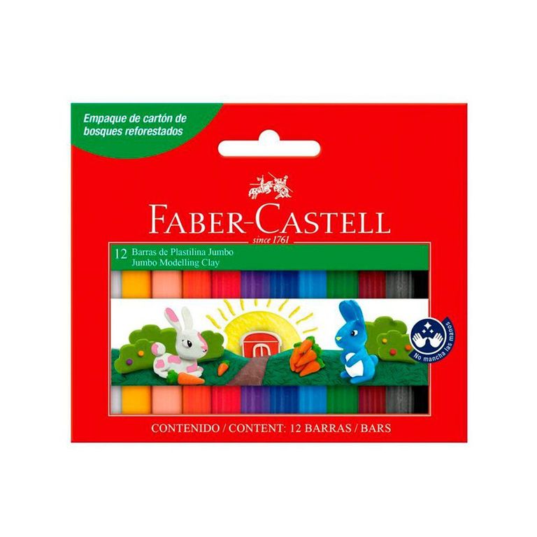 Plastilina Faber Castell Jumbo Caja 12 Und