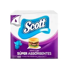 SCOTT - Servilletas Dobladas En 4 Súper Absorbentes Empaque 100 Und