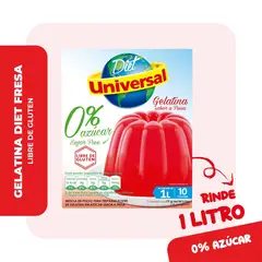 UNIVERSAL - Gelatina sin Azúcar Sabor Fresa 19 g