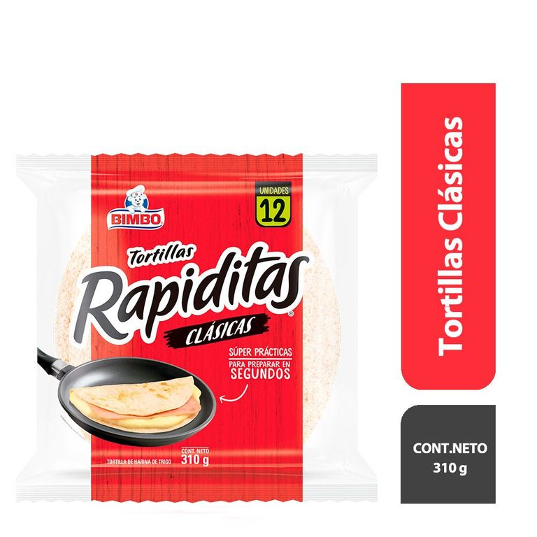 Tortillas Bimbo Rapiditas Clásicas Bolsa 310 g
