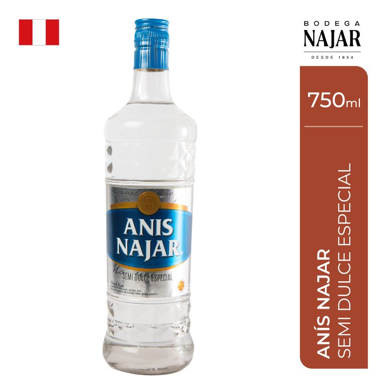Licor Najar Anís Azul Botella 750 mL