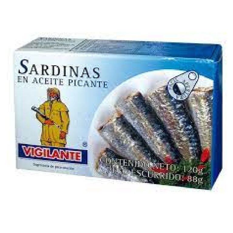 Sardinas Vigilante en Aceite Picante Envase 120 g
