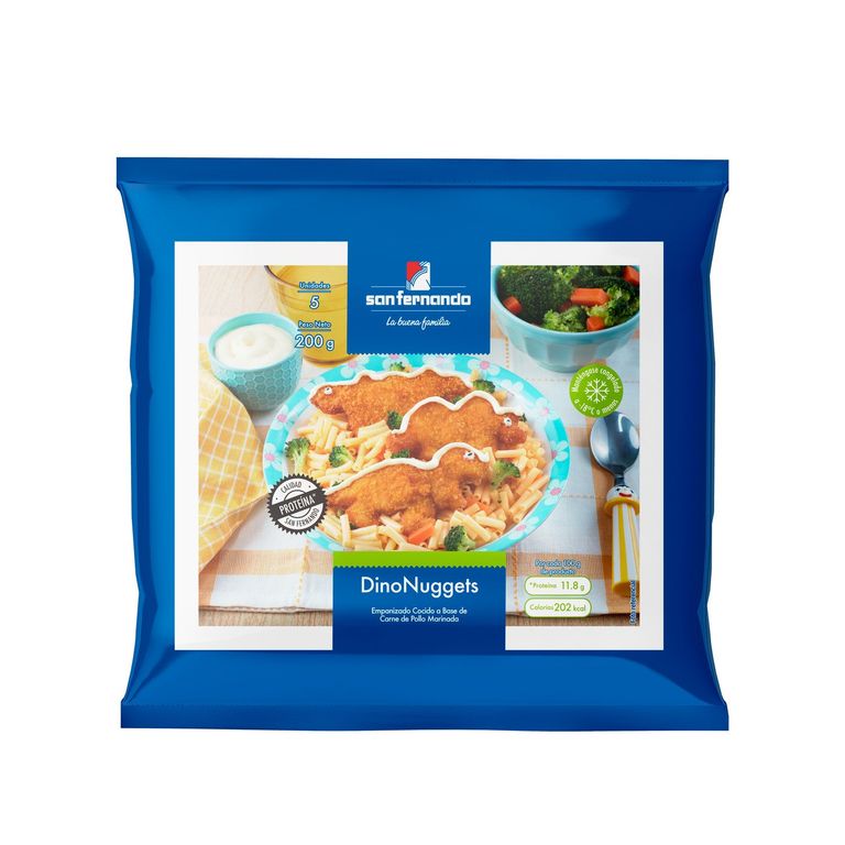 Dino Nuggets de Pollo San Fernando Empaque 200 g
