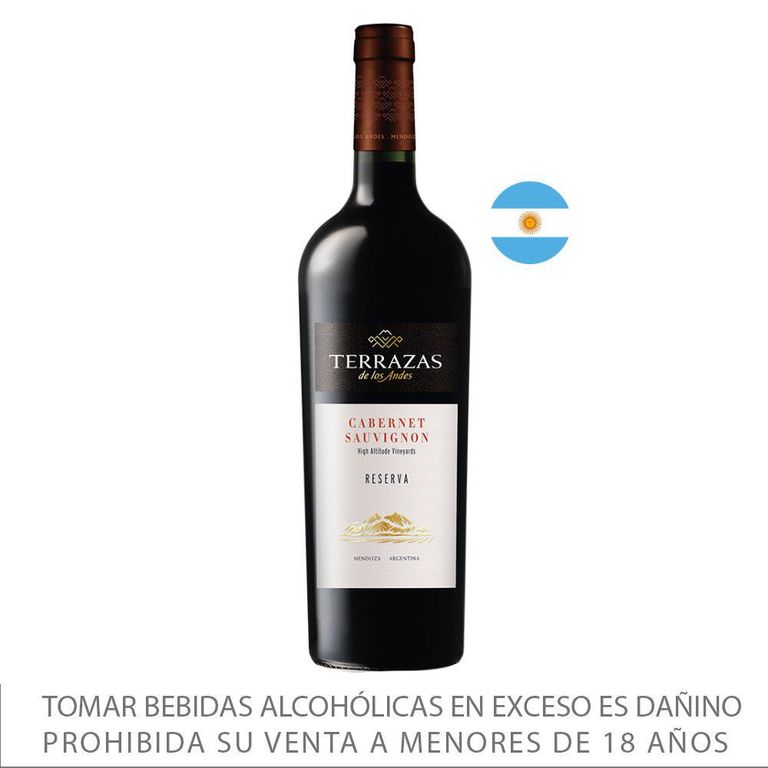 Vino Tinto Terrazas Cabernet Sauvingnon Botella 750 mL