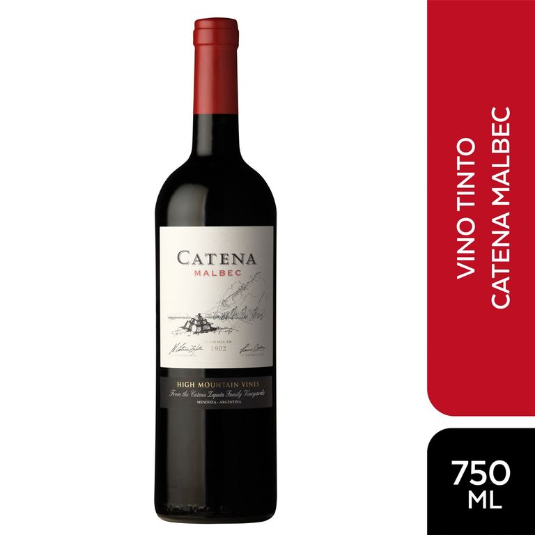 Vino Tinto Catena Zapata Malbec Botella 750 mL