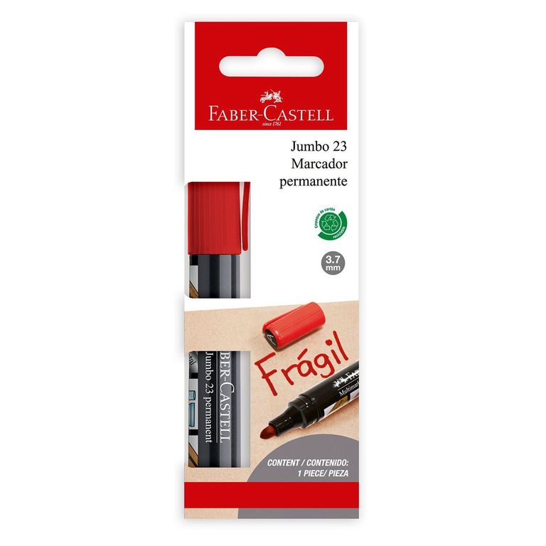 Plumón Indeleble Faber Castell Multimark Jumbo 23 Color Rojo