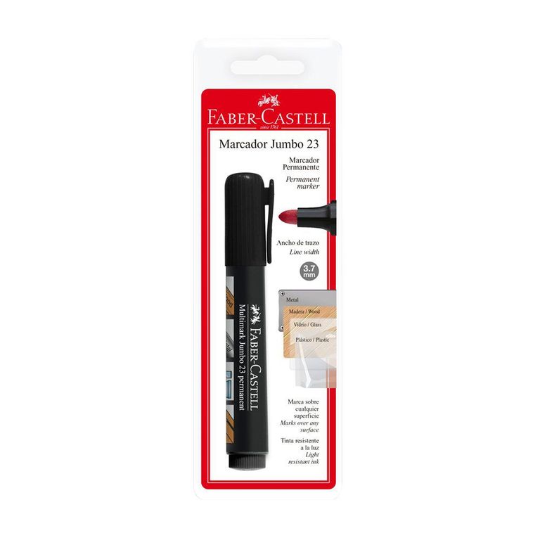 Plumón Indeleble Faber Castell Multimark Jumbo 23 Color Negro