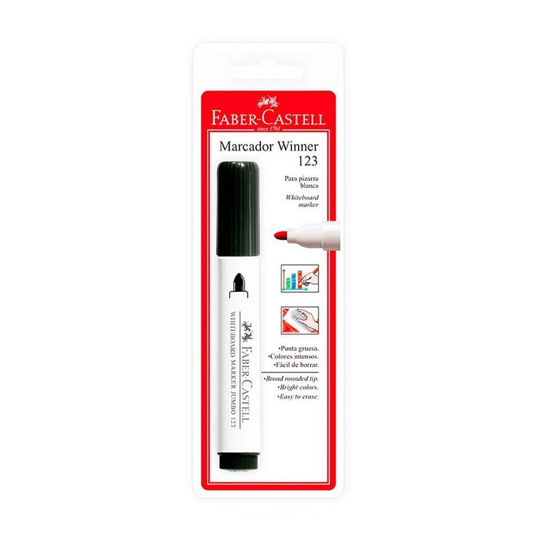Plumón Para Pizarra Faber Castell Jumbo 123 Negro