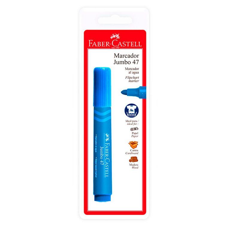 Plumón Al Agua Faber Castell Jumbo 47 Azul