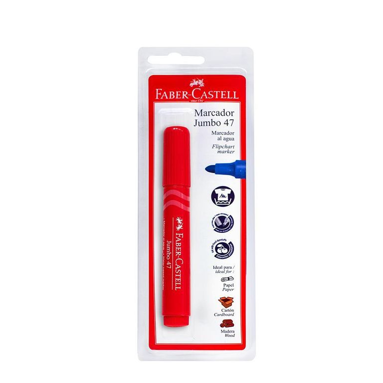 Plumón Al Agua Faber Castell Jumbo 47 Rojo