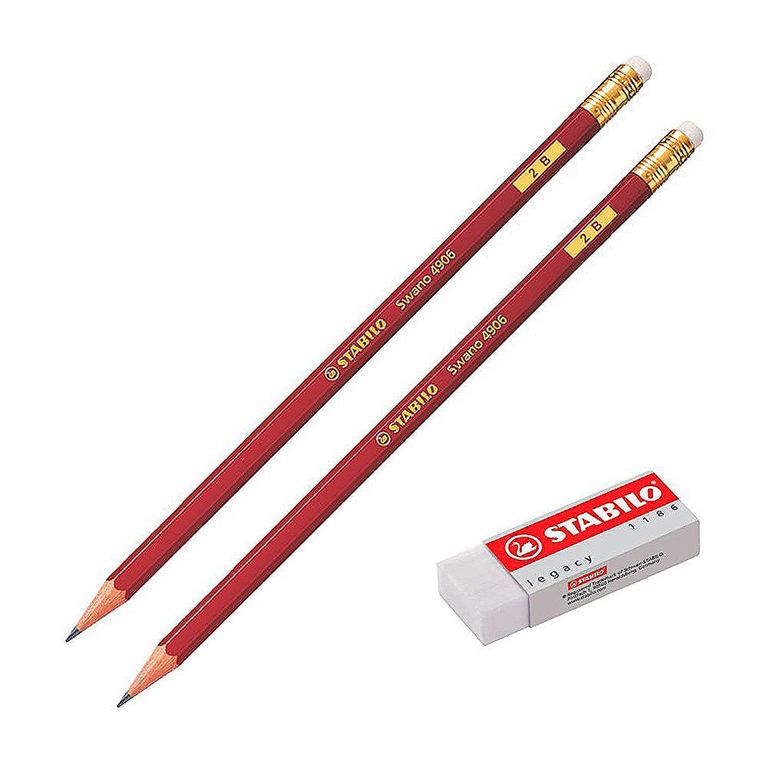 Lápices Stabilo Swano 4906 Empaque 2 Und + Borrador