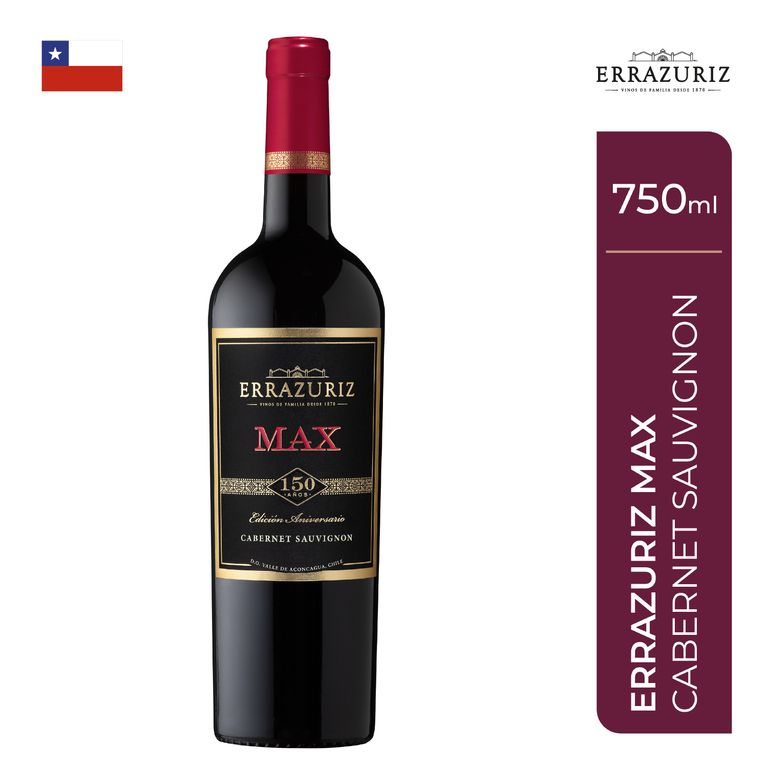 Vino Tinto Errazuriz Cabernet Sauvignon Botella 750 mL