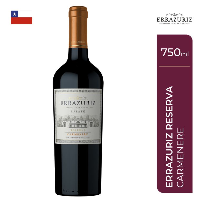 Vino Tinto Errazuriz Carmenere Estate Series Botella 750 mL