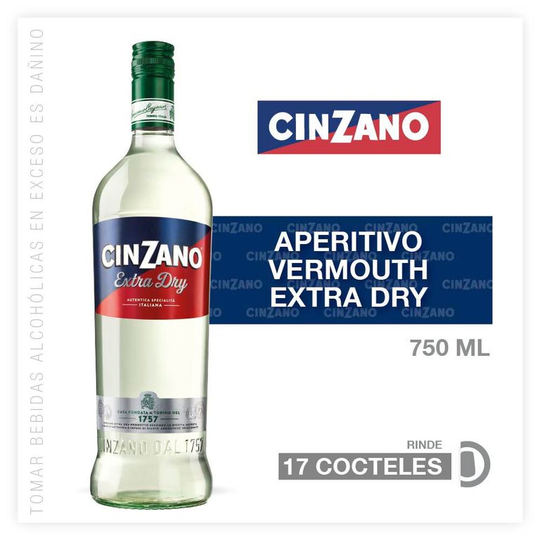 Vino Vermouth Cinzano Dry Botella 750 mL