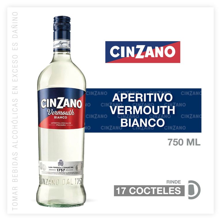 Vino Vermouth Cinzano Blanco Botella 750 mL