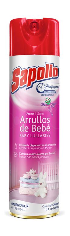 Ambientador en Spray Sapolio Arullos de Bebé Envase 360 mL